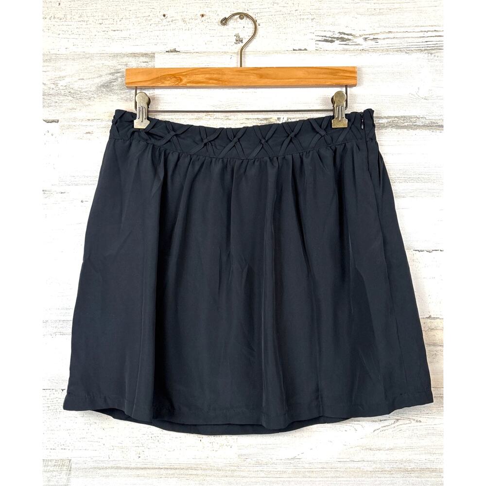 Tulle Brand Womens S Black Criss Cross Waist Flare Evening Mini Skirt NWT